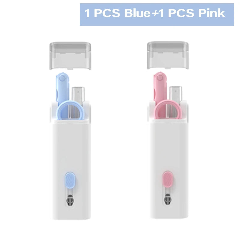 Multifunctional 7-In-1 Computer Keyboard Cleaner Brush Kit Earphone Cleaning Pen Phone Screen Cleaner Keycap Puller Kit
